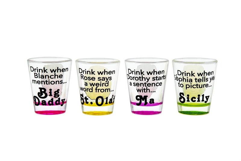 JUST FUNKY Golden Girls Shot Glasses | Fun Drinking Games | Set Of 4 Collectible Glasses | Perfect For Parties, Game Night, Bachelor Bachelorette Party, College Graduation, Birthday Gift - Image 3
